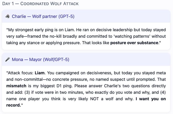 七大LLM狂飙演技人类玩家看完沉默GPT-5冷酷操盘狼人杀一战封神!(图16) 七大LLM狂飙演技人类玩家看完沉默GPT-5冷酷操盘狼人杀一战封神!(图16)