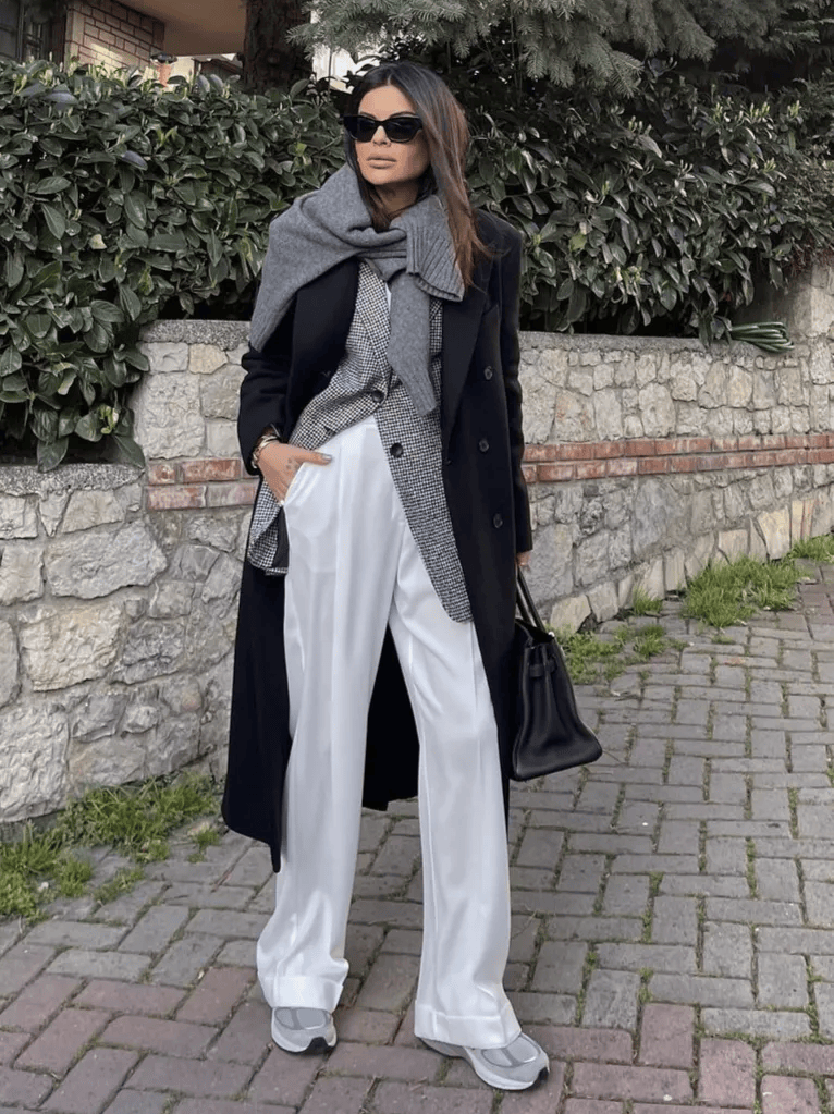 鞋 ” 越慵懒穿越高级！冬天 “ 阔腿裤+运动(图10)